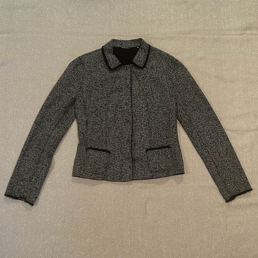 Elie Tahari Gray and Black Tweed Blazer